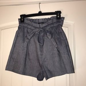 Express High Waisted Paper Bag Shorts